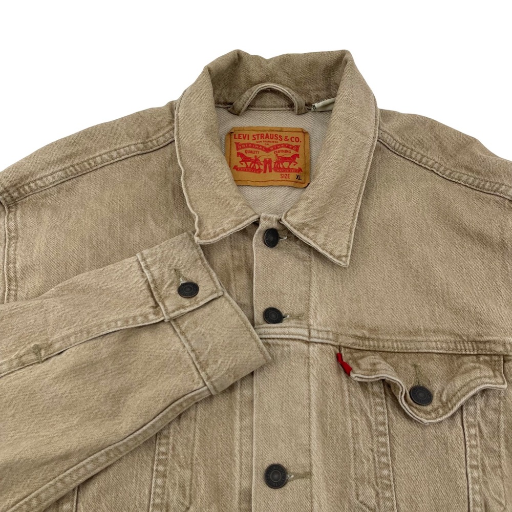Levis Mens Brown Trucker Jacket XL Denim Cotton Stretch 72334-0482